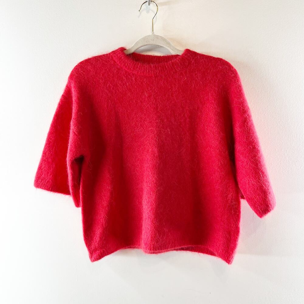 Pistola Micah Elbow Length Boxy Crewneck Sweater Ruby Red XS - Picture 4 of 6